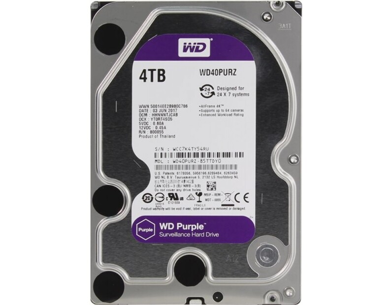Жесткий диск HDD 4 Тб Western Digital Purple WD40PURZ