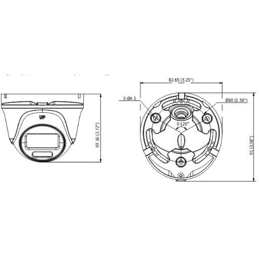 Купольная видеокамера HiWatch DS-T203L (2.8mm) 2Мп HD-TVI