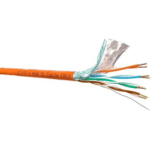 Кабель LC FTP4 cat.5е, одножильный / 305м / Cu / FRLS (Flame retardant low smoke) - малодымный, не поддерживающий горение / оранжевый LC FTP-6108.05e.8F