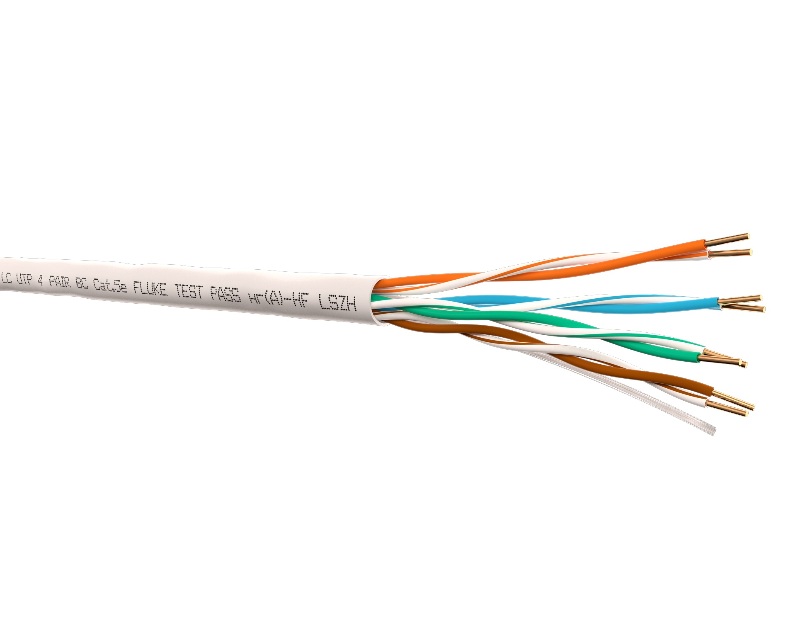 Кабель LC UTP4 cat.5е, одножильный, 305м, Cu, Проходит Fluke тест/нг(А)-HF LSZH, серый 