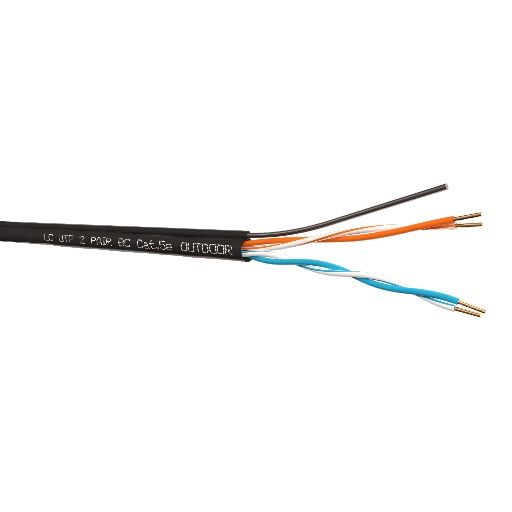 Кабель LC UTP2 cat.5е, одножильный / 305м / Cu / для наружных работ с проволочным тросом LC UTP-3502.05E.1T