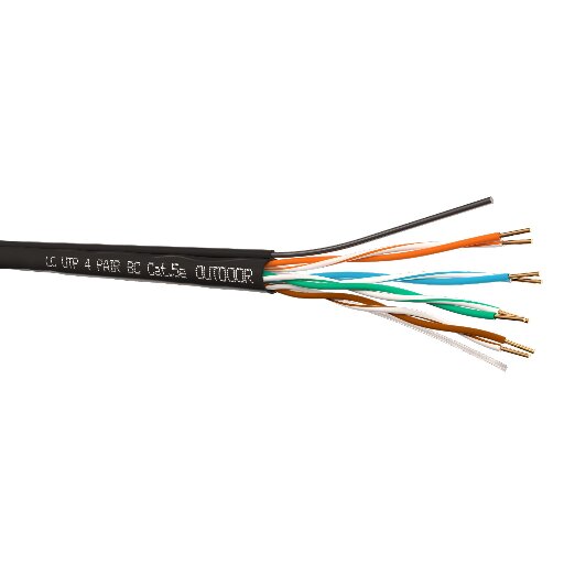 Кабель LC UTP4 cat.5е, одножильный / 305м / Cu / для наружных работ с проволочным тросом LC UTP-3503.05E.1T