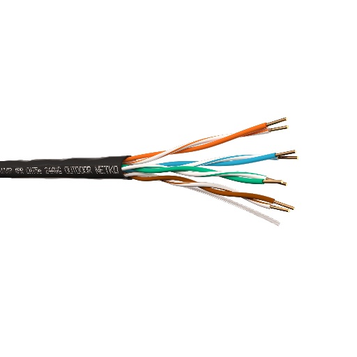 Кабель U/UTP4 cat.5e NETKO, одножильный/24 AWG BC  /на катушке/ 305м / для наружных работ, FLUKE TEST NETKO UTP-2607.05E.1H