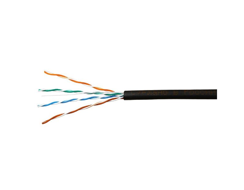 Кабель Skynet Standard UTP4 cat.5е, одножильный, 305м, Cu, Проходит Fluke тест, для наружных работ, черный