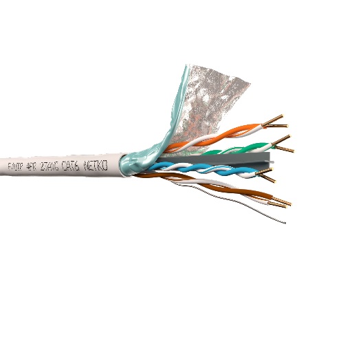 Кабель F/UTP 4 (FTP4 ) cat.6 NETKO /4 пары 23 AWG BC / 305м / одножильный, экранированный с крестовиной, 305м, серый  NETKO FTP-4518.06.0B LD