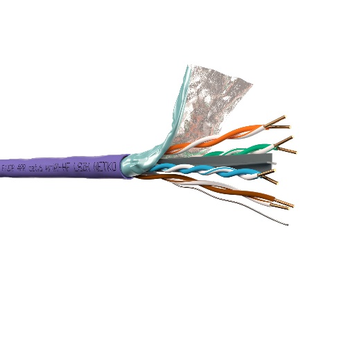 Кабель F/UTP4 (FTP4) cat.6 NETKO /4 пары 23 AWG BC/ 305м / с крестовиной/ нг(А)-HF LSZH - малодымный, не содержащий галогенов; фиолетовый; одножильный  NETKO FTP-5526.06.9B