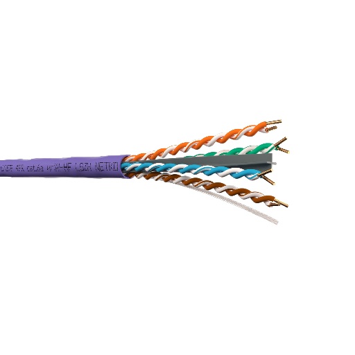 Кабель U/UTP4 cat.6a  NETKO /4 пары 23 AWG BC / 305м / с крестовиной /нг(А)-HF LSZH - малодымный, не содержащий галогенов; фиолетовый; одножильный  NETKO UTP-5383.06.9B