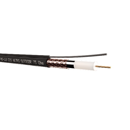 Кабель коаксиальный RG-11U Netko, 75 Ом (CCS, оплетка 96 нитей AL), трос, наружный, черный  (305м) NETKO CXC-3578.3X.1T
