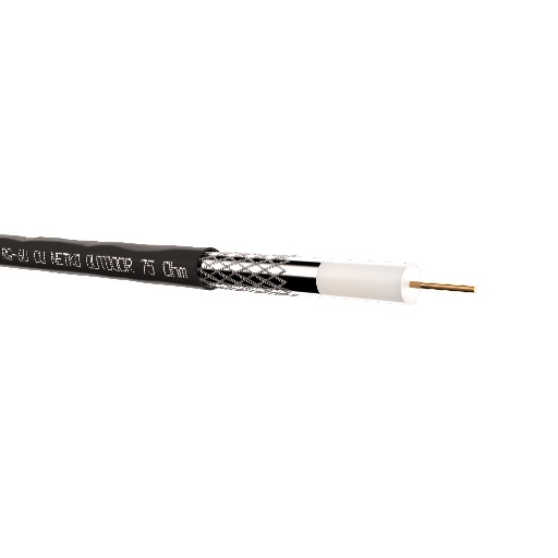 Кабель коаксиальный RG-6U Netko, 75 Ом (CU, оплетка 32 нити AL), наружный, черный (100м) NETKO CXC-2576.0X.0H