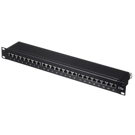Патч-панель FTP, 19", 24 порта RJ45, cat.5е, 1U, Dual Type, Netko СКС, черная "J" PPSA24-CE-KDBC PR