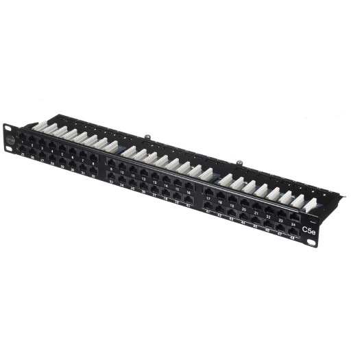 Патч-панель UTP, 19", 48 портов RJ45, cat.5е, 1U, Dual Type, компактная, Netko СКС, "J" IPTB48-CEC PR