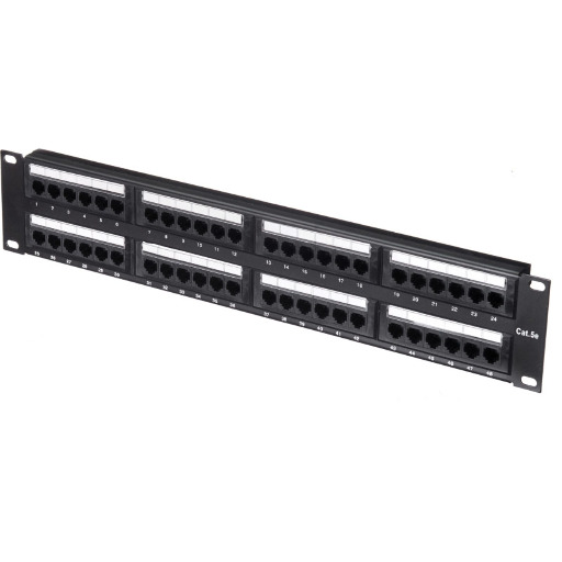 Патч-панель UTP, 19", 48 портов RJ45, cat.5е, 2U, Dual Type, "L" KN-4010D