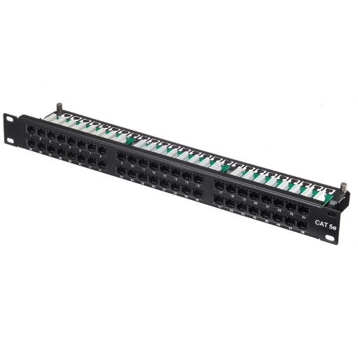 Патч-панель UTP, 19", 48 портов RJ45, cat.5е, 1U, Krone Type, компактная, "L" 610308-2