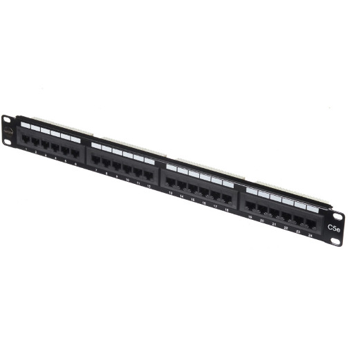 Патч-панель UTP, 19", 24 порта RJ45, cat.5е, 1U, Dual Type, Netko СКС, "J" P24T-KDA-CEC