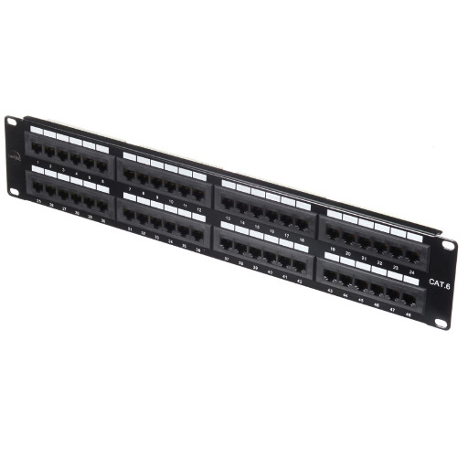 Патч-панель UTP, 19", 48 портов RJ45, cat.6, 2U, Dual Type, Netko СКС, "J" P48T-KAA-C6C