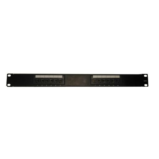 Патч-панель UTP, 19", 12 портов RJ45, cat.6, 1U, 110 Type, черная "L" PM12T-KDA-CEC-С6 L