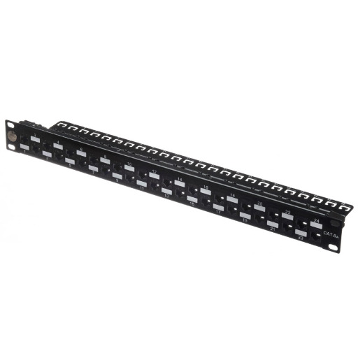 Патч-панель UTP, 19", 24 порта RJ45, cat.6а, 1U, Dual Type IDC, Netko СКС (PKJ24 C6A B/BKKJ32 C6)