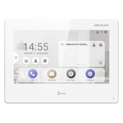 IP монитор видеодомофона Hikvision DS-KH9310-WTE1(B), сенсорный дисплей 7