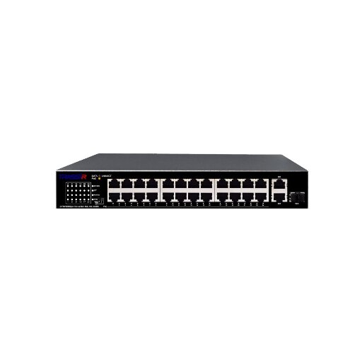 Коммутатор TRASSIR TR-NS1126-225-24PoE с 24 PoE-портами и бюджетом 225 Вт