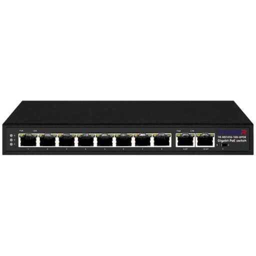 Коммутатор TRASSIR TR-NS1410-120-8POE с 8 PoE-портами и бюджетом 120 Вт