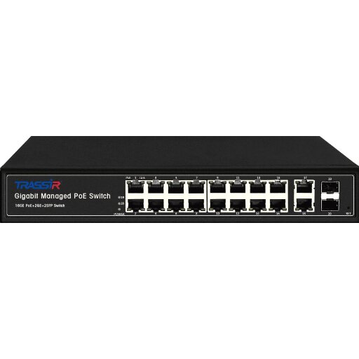 Коммутатор TRASSIR TR-NS24202S-300-16PoE с PoE бюджетом 300 Вт