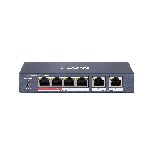 Коммутатор iFlow F-SW-EU206POE-V/L, 4 PoE порта, металл, 35 Вт бюджет