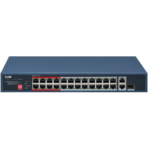 Коммутатор iFlow F-SW-EU426POE-V/L, 24 PoE порта, бюджет 230Вт, металл корпус