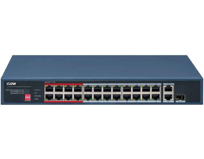 Коммутатор iFlow F-SW-EU426POE-V/L + 24 PoE порта, 230Вт, металл корпус