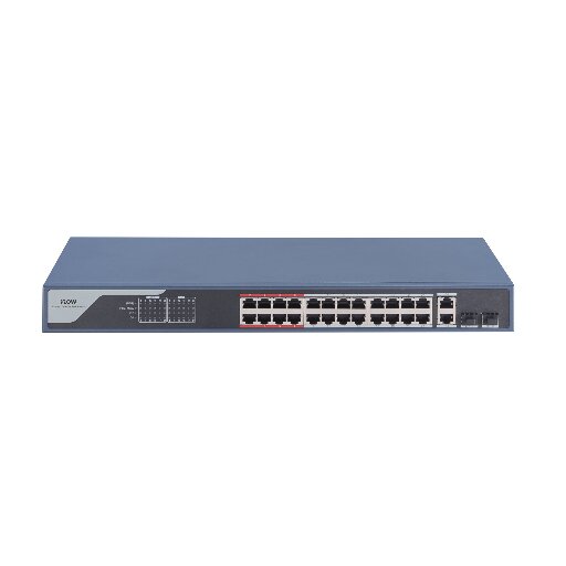 Коммутатор iFlow F-SW-EM426POE-VM с 24 PoE портами и 370 Вт питания