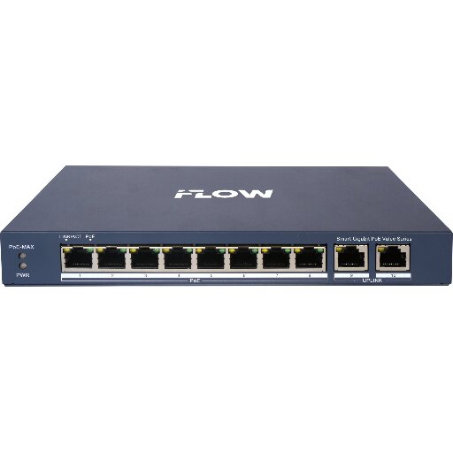 Коммутатор iFlow F-SW-EM610POE-VM/L с 8 PoE портами и 60Вт, металл корпус