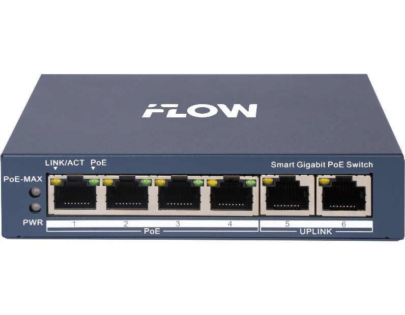 Коммутатор iFlow F-SW-EM606POE-VM + 4 PoE порта, VLAN, 60Вт бюджет
