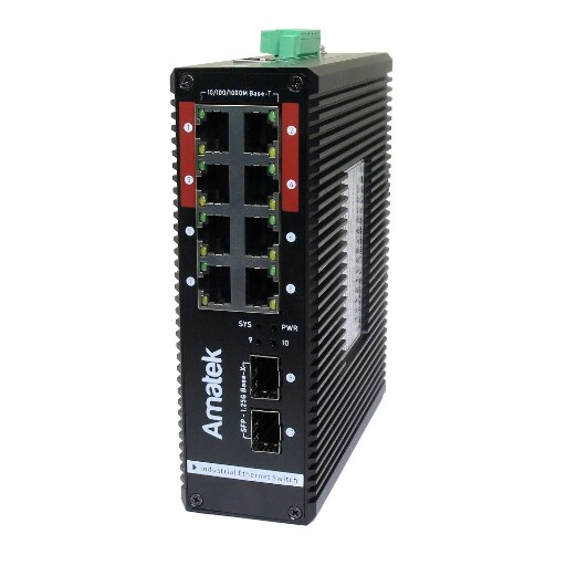 AN-SXGM10P8B - промышленный 10-портовый  управляемый гигабитный L2 коммутатор с HiPoE до 480Вт