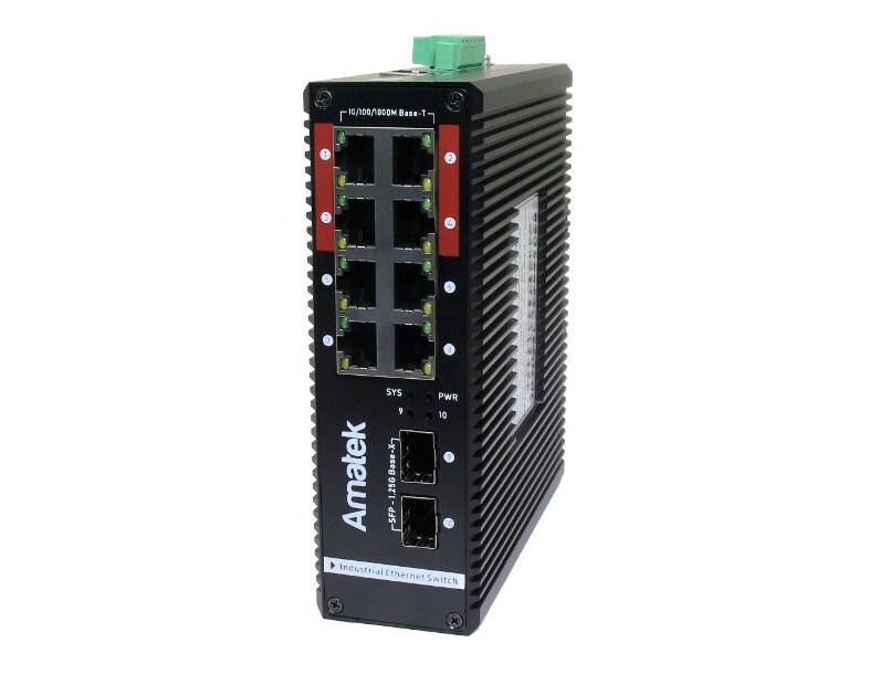 AN-SXGM10P8B - промышленный 10-портовый  управляемый гигабитный L2 коммутатор с HiPoE до 480Вт