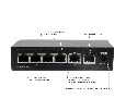 AN-PE42 - 6-портовый 100Мбит/с удлинитель PoE с питанием от PoE до 60Вт