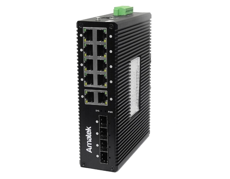 AN-SXGM14P8A  - промышленный 14-портовый  управляемый гигабитный L2 коммутатор с PoE до 240Вт