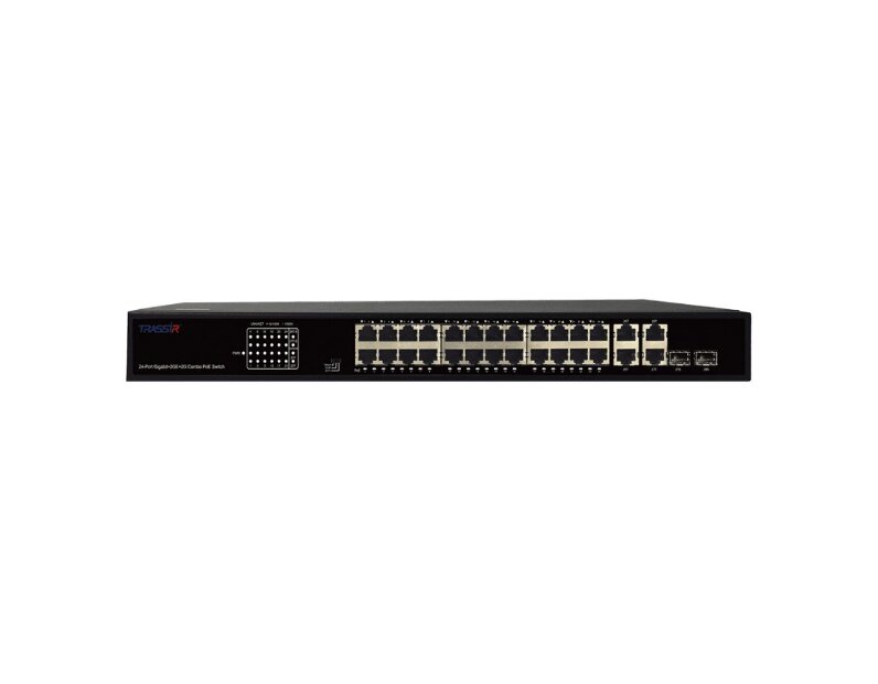 Неуправляемый коммутатор TRASSIR TR-NS14282С-370-24POE с24 PoE портами