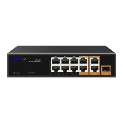 Неуправляемый коммутатор TRASSIR TR-NS13111S-120-8PoE