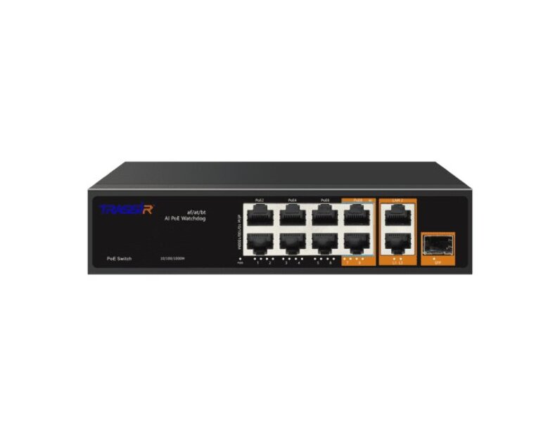 Неуправляемый коммутатор TRASSIR TR-NS13111S-120-8PoE
