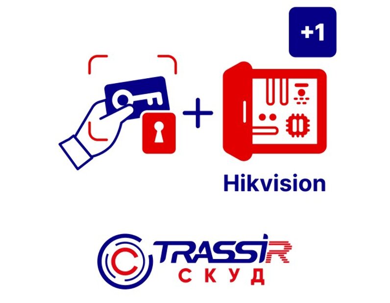 Программное обеспечение  СКУД +1 HikVision - модуль ПО  для подключения одного дополнительного контроллера HikVision TRASSIR TRASSIR СКУД+1 HikVision