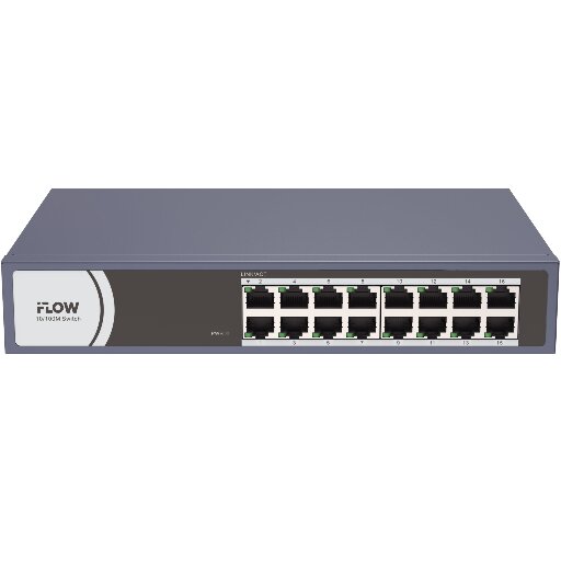 Коммутатор iFlow F-SW-EU616-V(B), 16 портов RJ45, 32 Гбит/с, стойка