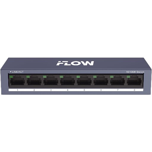 Коммутатор iFlow F-SW-EU208-O, 8 портов 10/100M, защита от перенапряжения 2 кВ