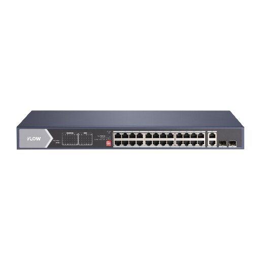 Коммутатор iFlow F-SW-EU628HPOE-V 24 порта Gigabit PoE 370 Вт 802.3bt
