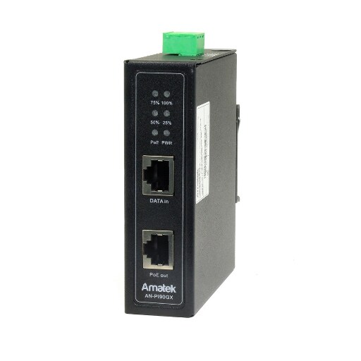 РОЕ инжектор Amatek AN-PI90GX 90 Вт 2.5 Гбит/с на DIN-рейку