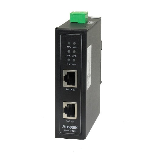 РОЕ инжектор Amatek AN-PI30GX 30Вт 2.5 Гбит/с на DIN-рейку